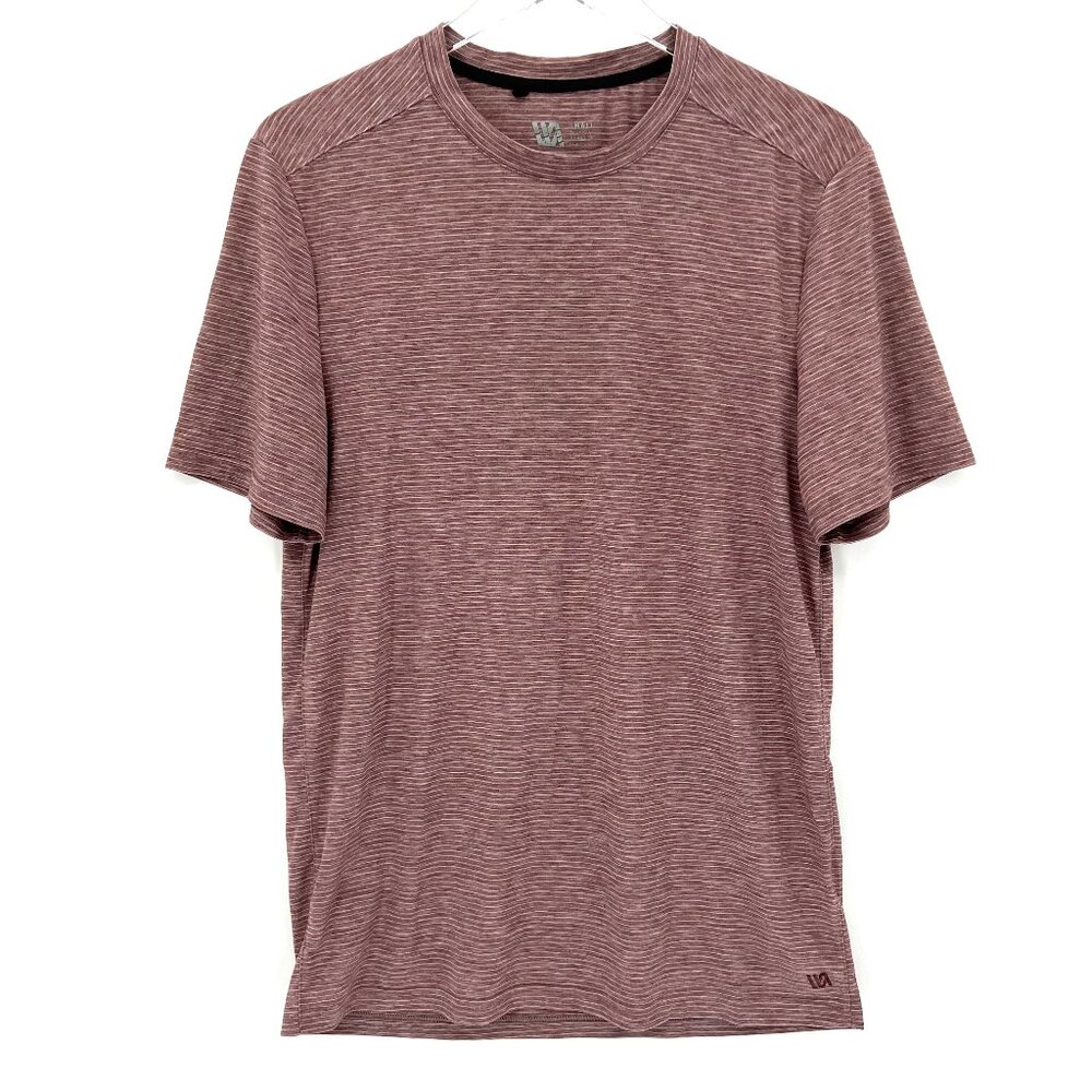 VRST Core Tee Shirt Striped Mens Size‎ S Athletic Workout Running Red Stretch